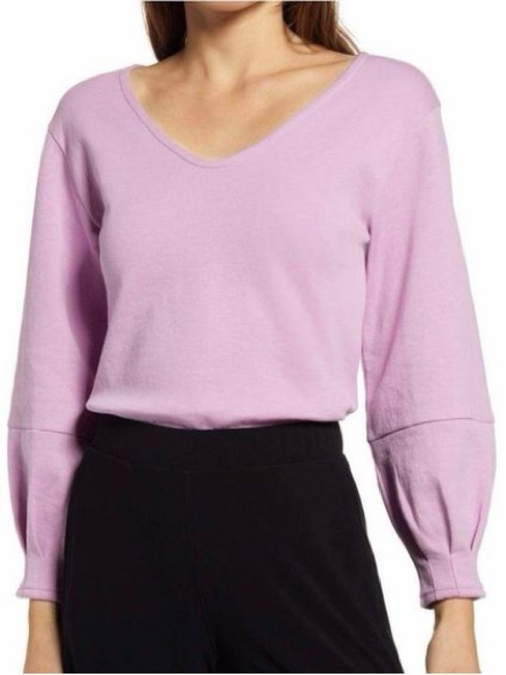 Halogen Long Sleeve V-neck Bow Sweater Size Small